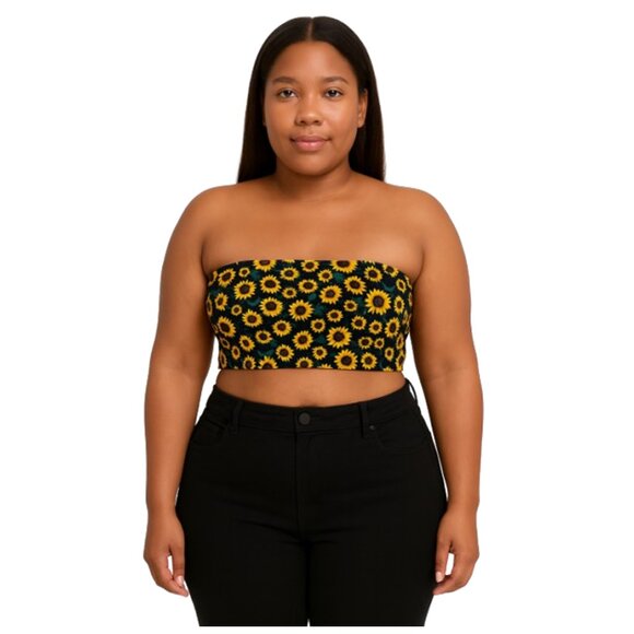 Zaful Sunflower Bandeau Top Size 18 NWOT - Picture 1 of 9